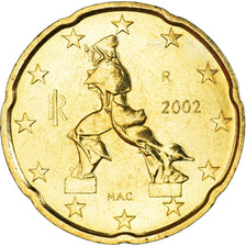 Italy, 20 Euro Cent, 2002, Rome, MS(63), Brass, KM:214