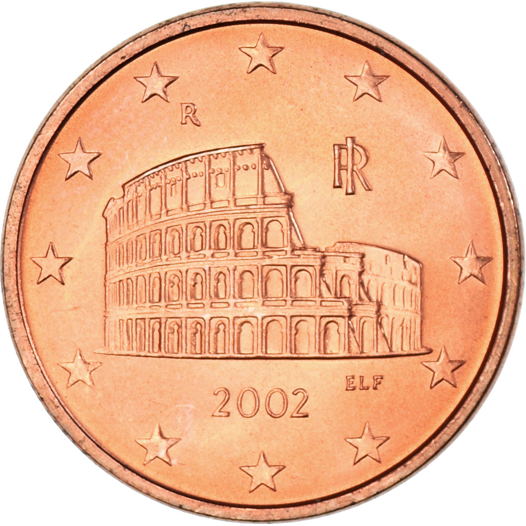 Italy, 5 Euro Cent, 2002, Rome, MS(63), Copper Plated Steel, KM:212