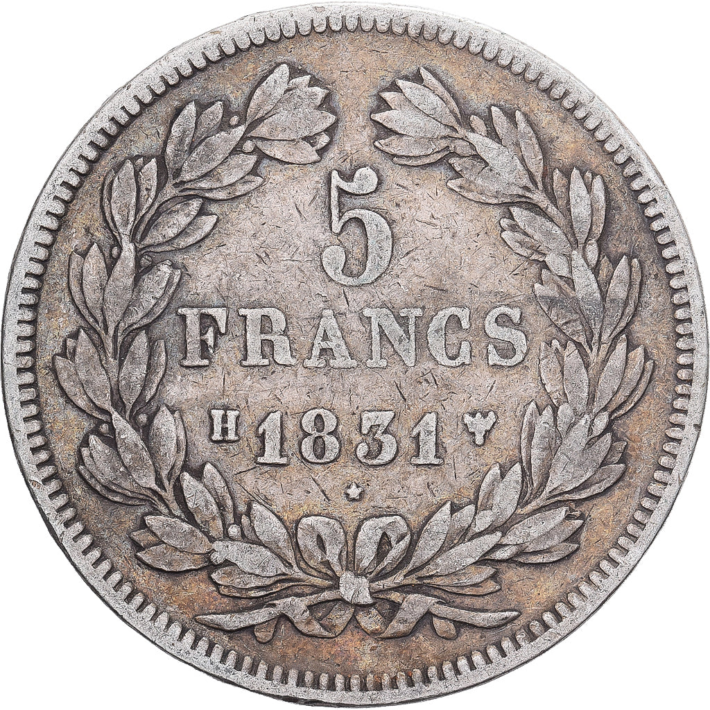 Coin, France, Louis-Philippe, 5 Francs, 1831, La Rochelle, VF(20-25), Silver