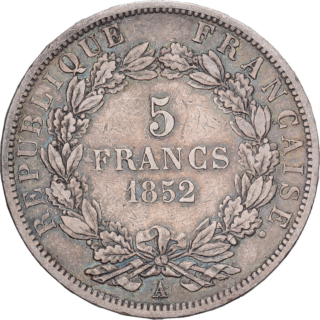 Moeda, França, Napoléon III, 5 Francs, 1852, Paris, VF(30-35), Prata