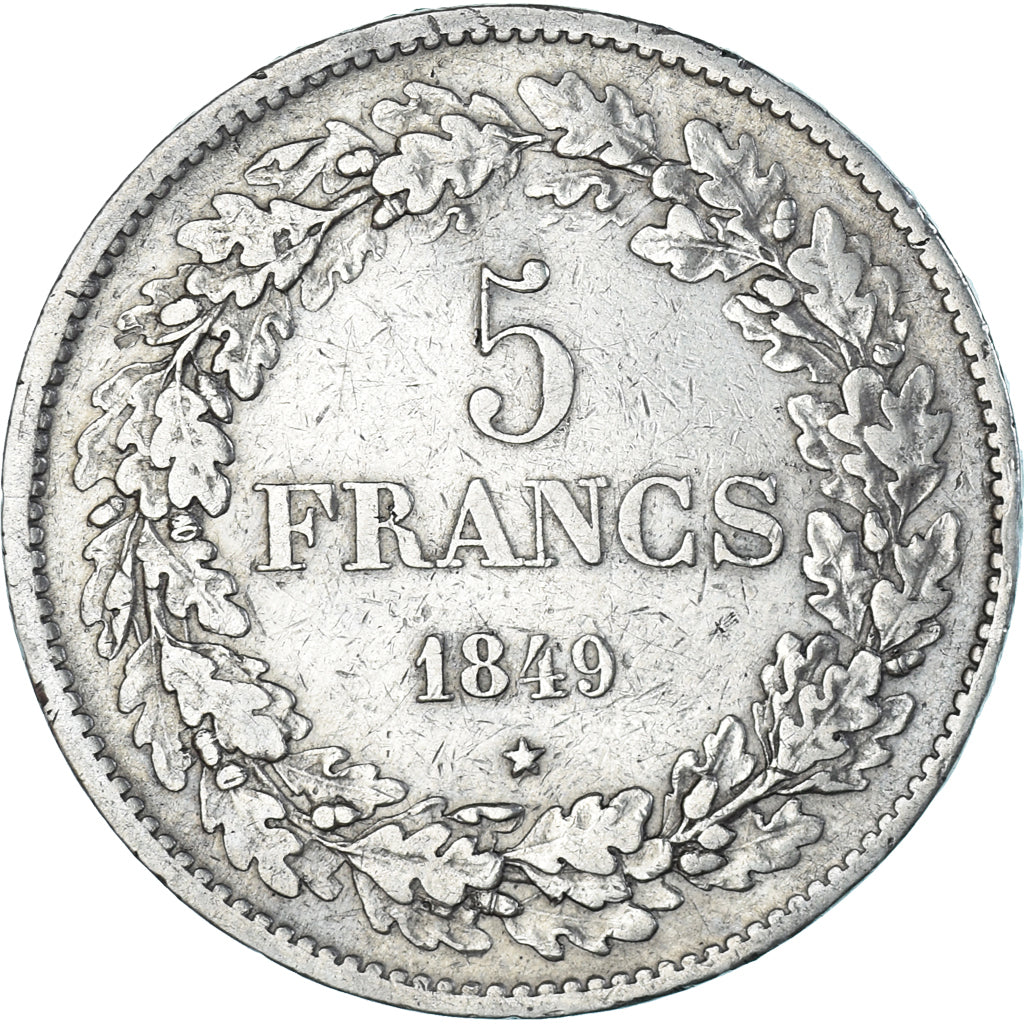 Coin, Belgium, Leopold I, 5 Francs, 5 Frank, 1849, VF(30-35), Silver, KM:3.2