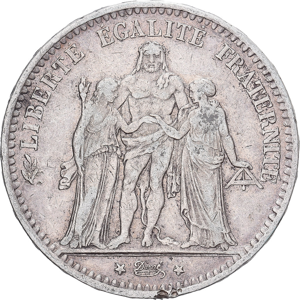 Coin, France, Hercule, 5 Francs, 1878, Bordeaux, VF(30-35), Silver, KM:820.2