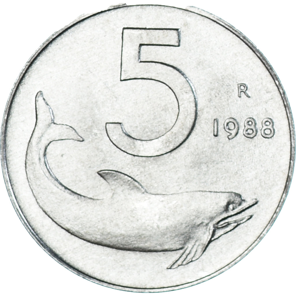 Monnaie, Italie, 5 Lire, 1988, Rome, SUP, Aluminium, KM:92