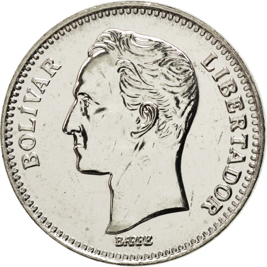 Moneda, Venezuela, 2 Bolivares, 1990, SC, Níquel recubierto de acero, KM:43a.1