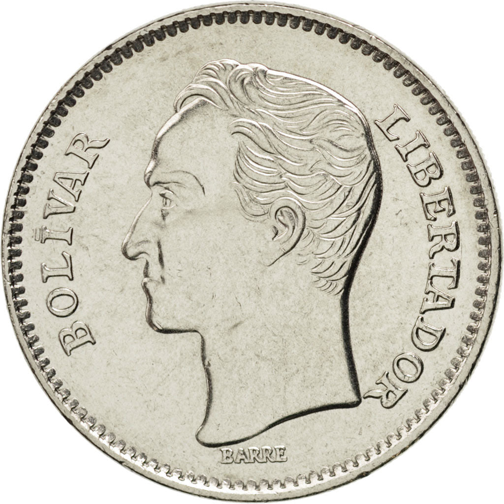 Coin, Venezuela, 5 Bolivares, 1989, MS(63), Nickel Clad Steel, KM:53a.1