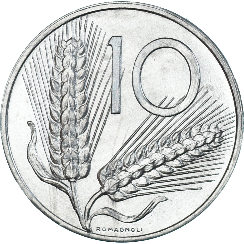 Moeda, Itália, 10 Lire, 1989, Rome, MS(63), Alumínio, KM:93