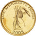 Coin, Rwanda, 10 Francs, 2003, MS(63), Brass plated steel, KM:24