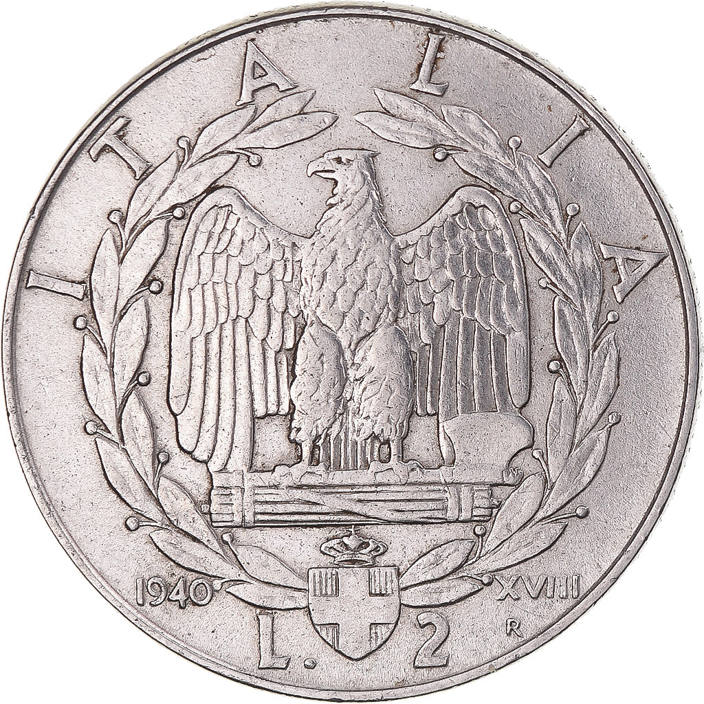 Monnaie, Italie, Vittorio Emanuele III, 2 Lire, 1940, Rome, TTB, Acier