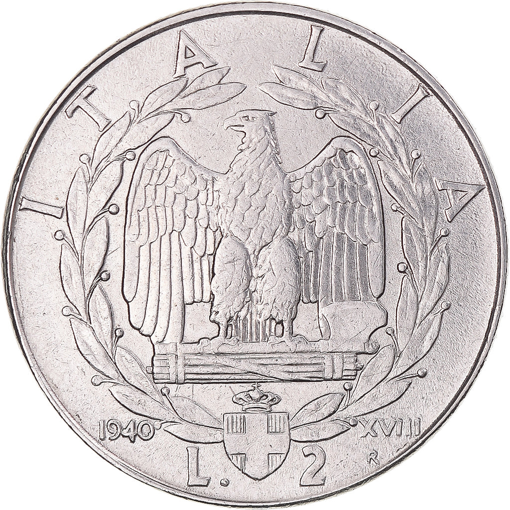 Moneta, Włochy, Vittorio Emanuele III, 2 Lire, 1940, Rome, EF(40-45), Stal