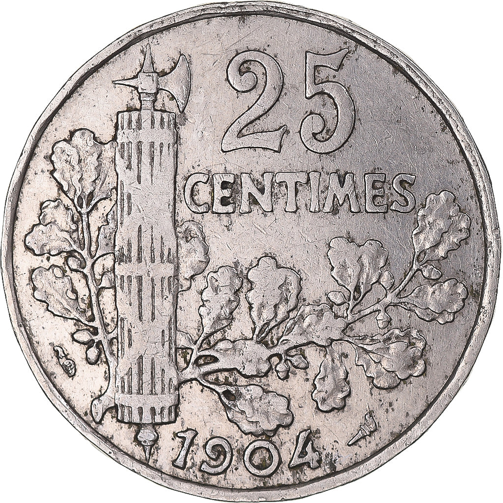 Monnaie, France, Patey, 25 Centimes, 1904, TB+, Nickel, KM:856