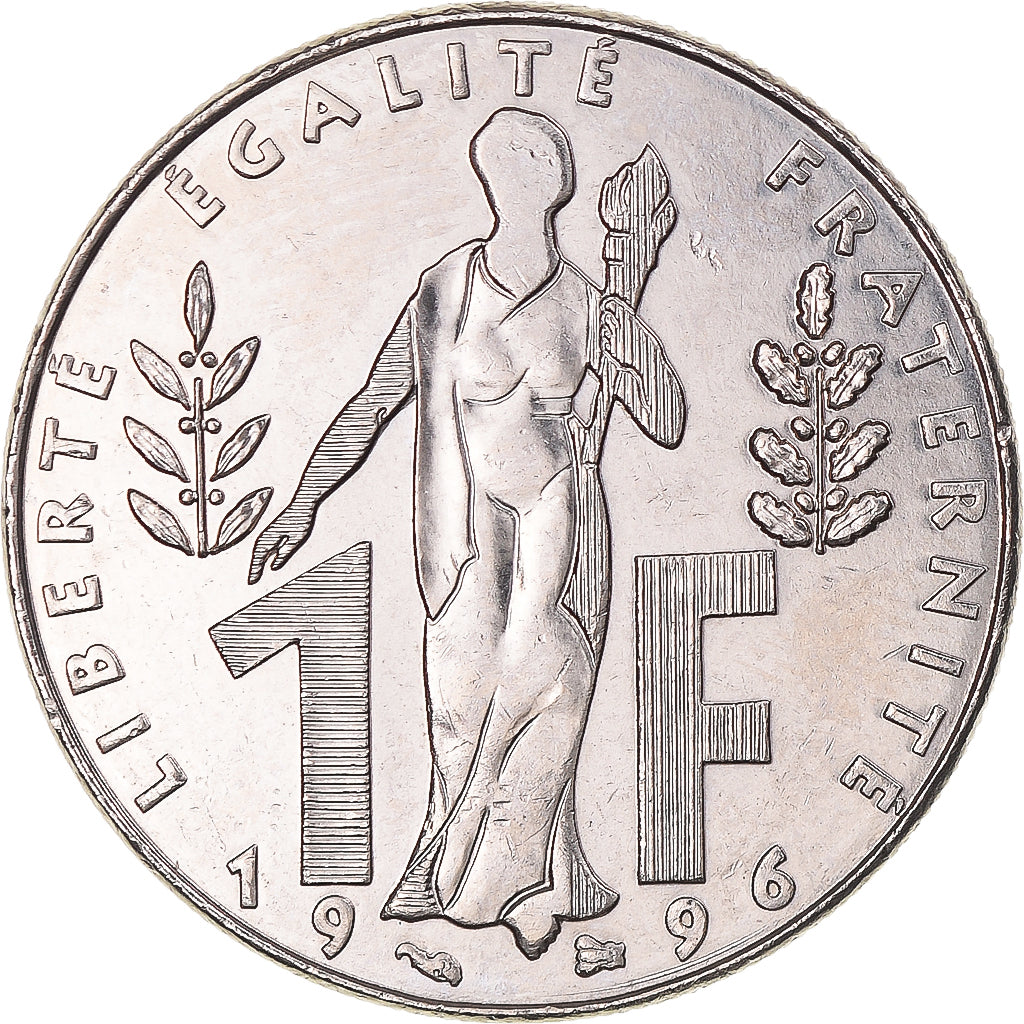 Moneta, Francja, Jacques Rueff, Franc, 1996, Paris, EF(40-45), Nikiel, KM:1160