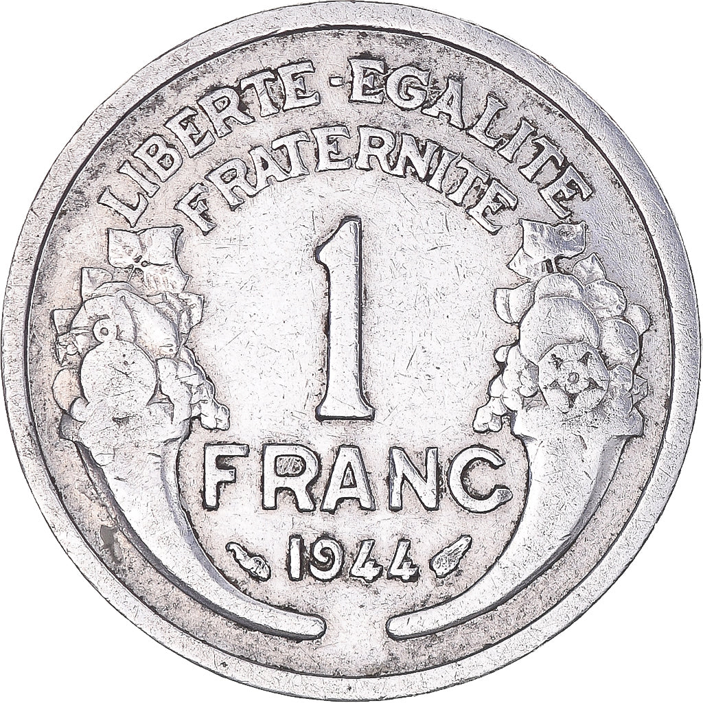 Münze, Frankreich, Morlon, Franc, 1944, S, Aluminium, KM:885a.1, Gadoury:538a