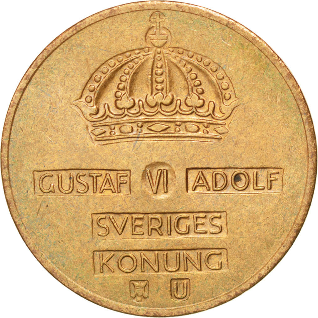 Coin, Sweden, Gustaf VI, 2 Öre, 1971, MS(63), Bronze, KM:821
