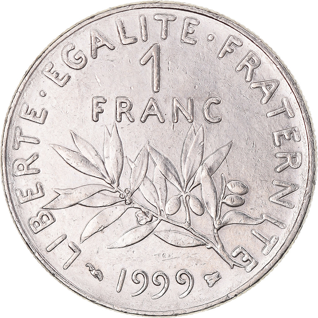 Moneta, Francia, Semeuse, Franc, 1999, Paris, BB+, Nichel, KM:925.1, Gadoury:474