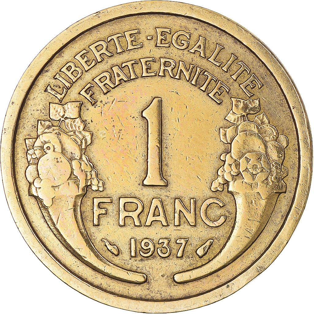 Munten, Frankrijk, Morlon, Franc, 1937, FR+, Aluminum-Bronze, KM:885