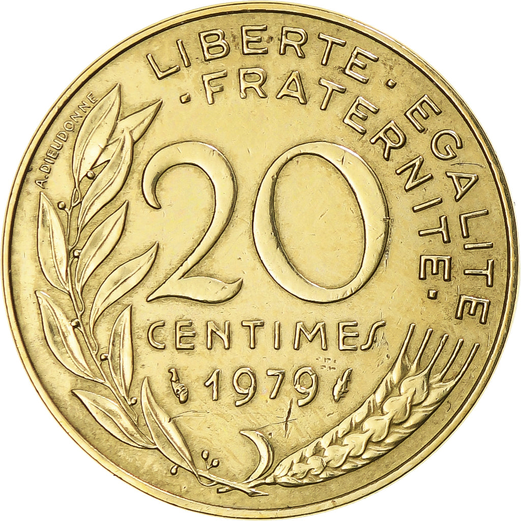 Munten, Frankrijk, Marianne, 20 Centimes, 1979, Paris, ZF, Aluminum-Bronze