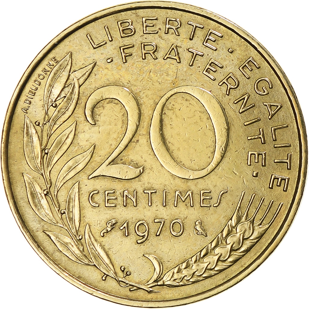 Münze, Frankreich, Marianne, 20 Centimes, 1970, Paris, SS, Aluminum-Bronze