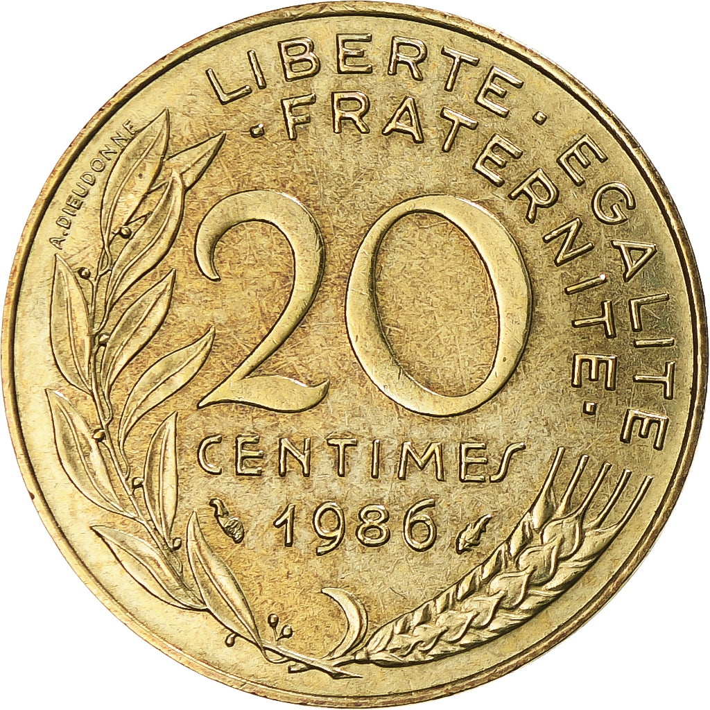Münze, Frankreich, Marianne, 20 Centimes, 1986, Paris, SS+, Aluminum-Bronze