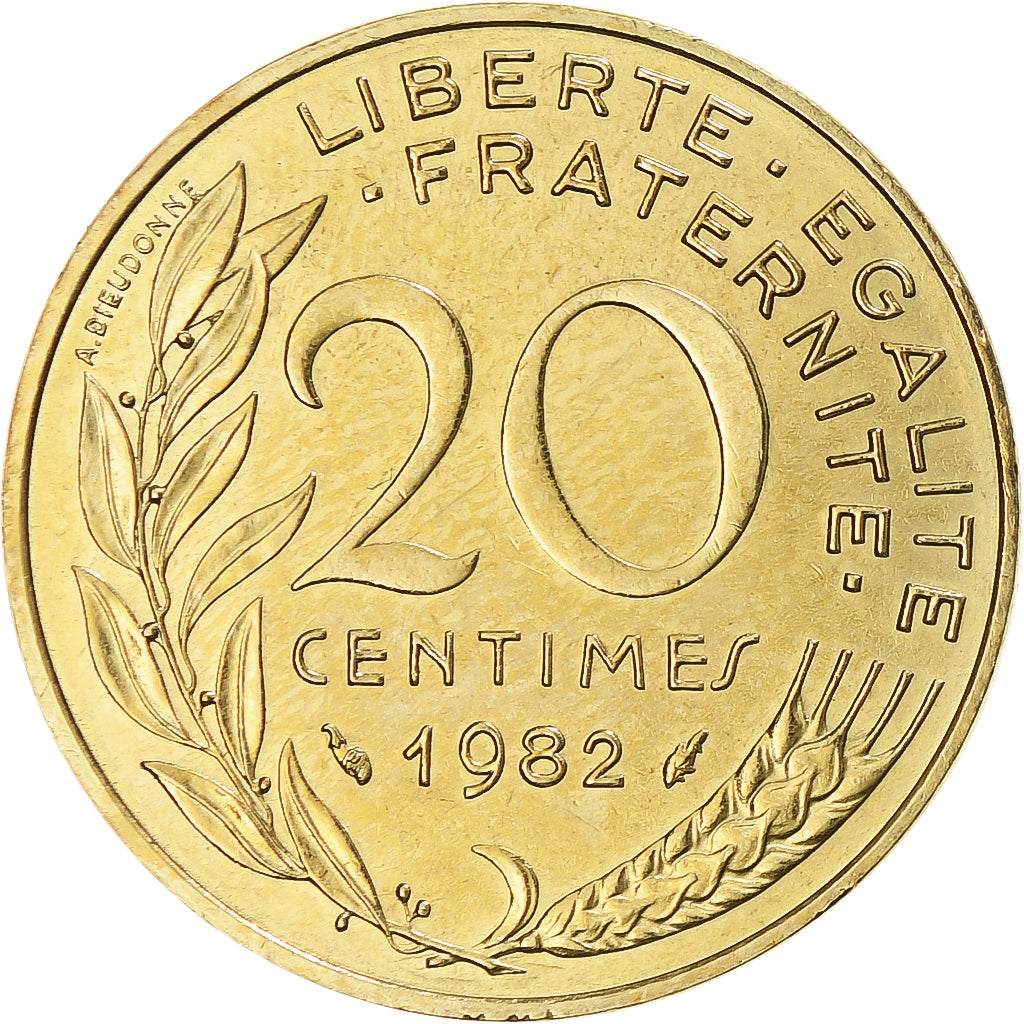 Münze, Frankreich, Marianne, 20 Centimes, 1982, Paris, VZ+, Aluminum-Bronze