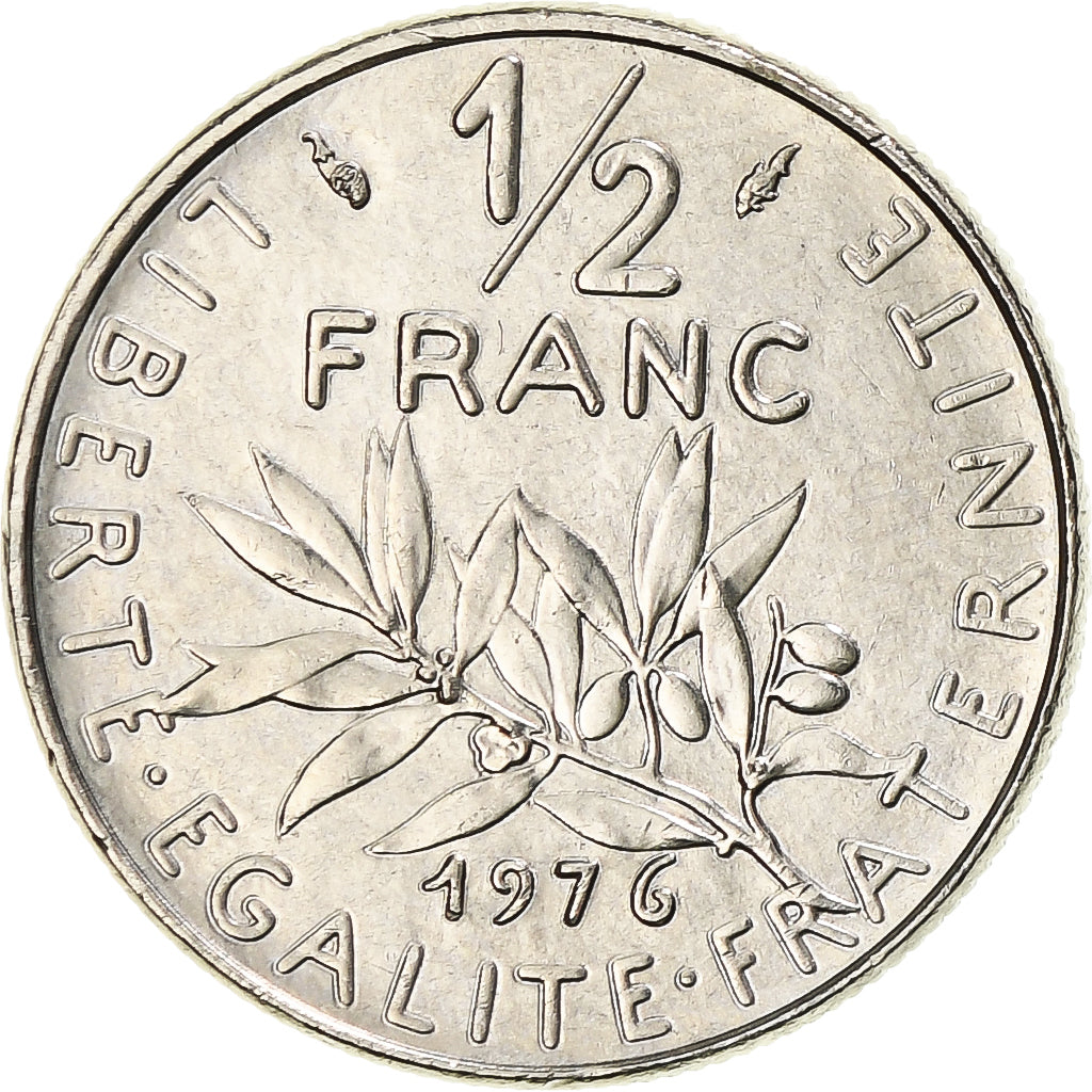 Moneda, Francia, Semeuse, 1/2 Franc, 1976, Paris, SC, Níquel, KM:931.1