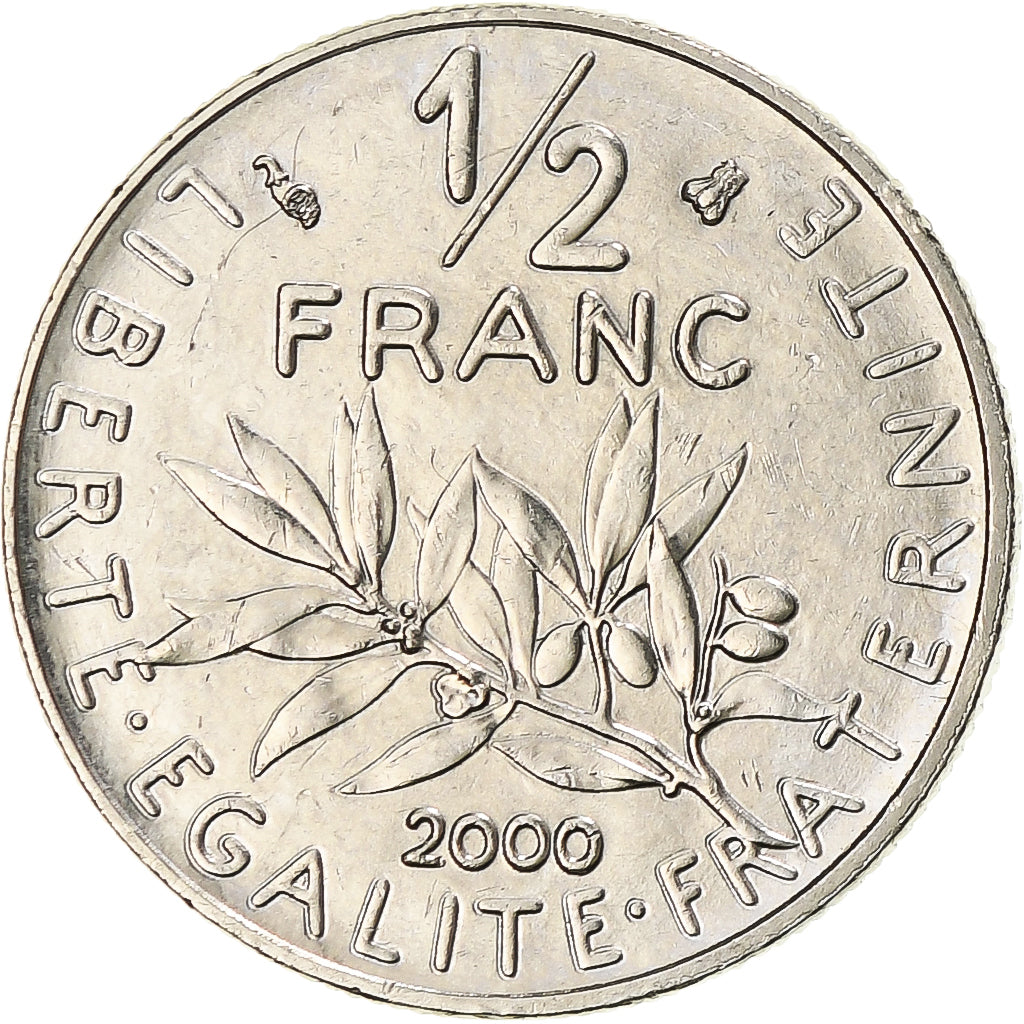 Moneda, Francia, Semeuse, 1/2 Franc, 2000, EBC, Níquel, KM:931.2, Gadoury:429