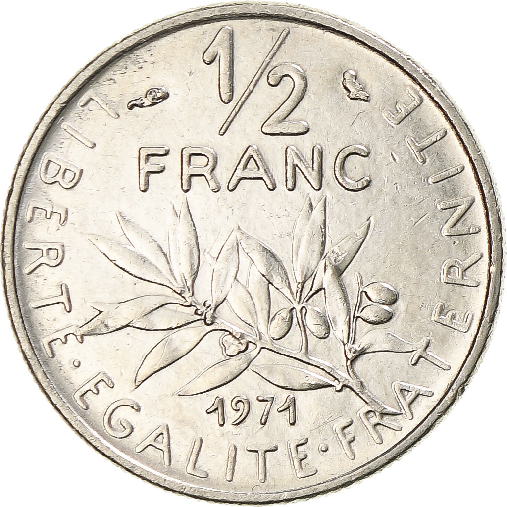 Moneda, Francia, Semeuse, 1/2 Franc, 1971, Paris, EBC+, Níquel, KM:931.1