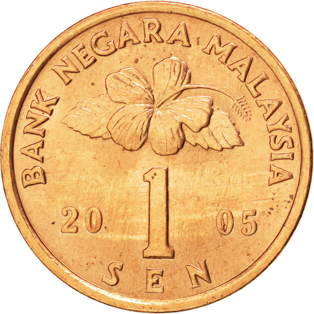 Coin, Malaysia, Sen, 2005, MS(63), Bronze Clad Steel, KM:49