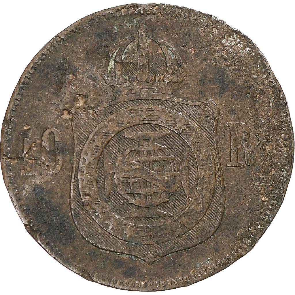 Munten, Brazilië, Pedro II, 10 Reis, 1869, ZG+, Bronzen, KM:473