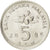 Moneta, Malezja, 5 Sen, 2005, MS(63), Miedź-Nikiel, KM:50