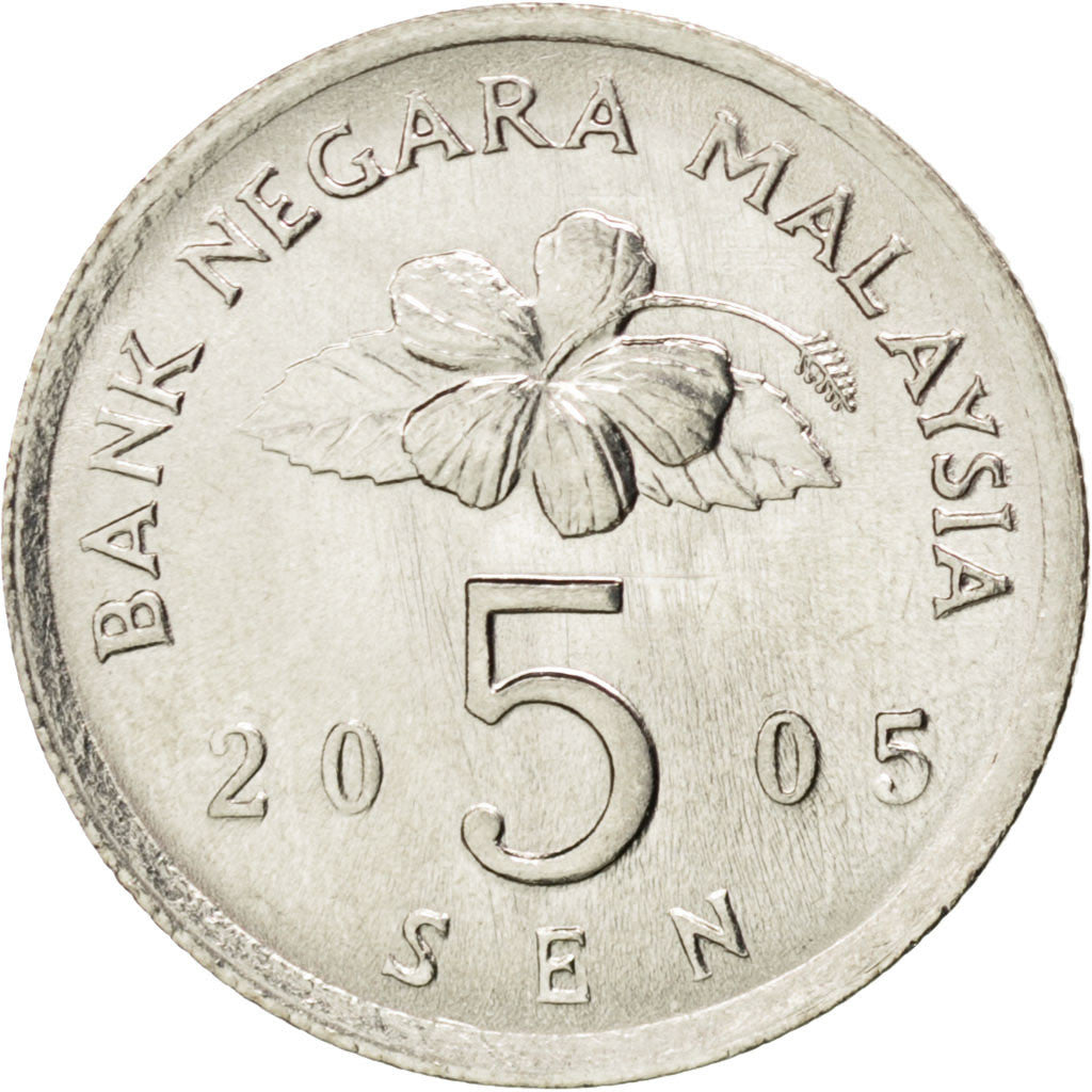 Coin, Malaysia, 5 Sen, 2005, MS(63), Copper-nickel, KM:50