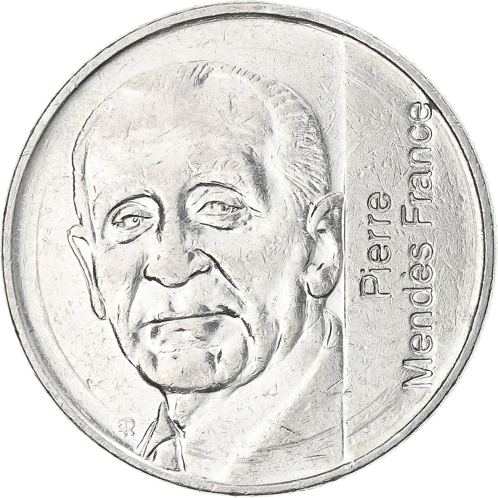 Münze, Frankreich, Mendès France, 5 Francs, 1992, Paris, SS, Nickel, KM:1006