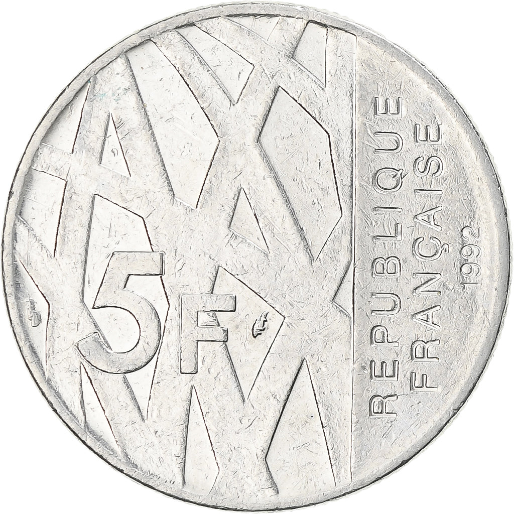 Münze, Frankreich, Mendès France, 5 Francs, 1992, Paris, SS, Nickel, KM:1006