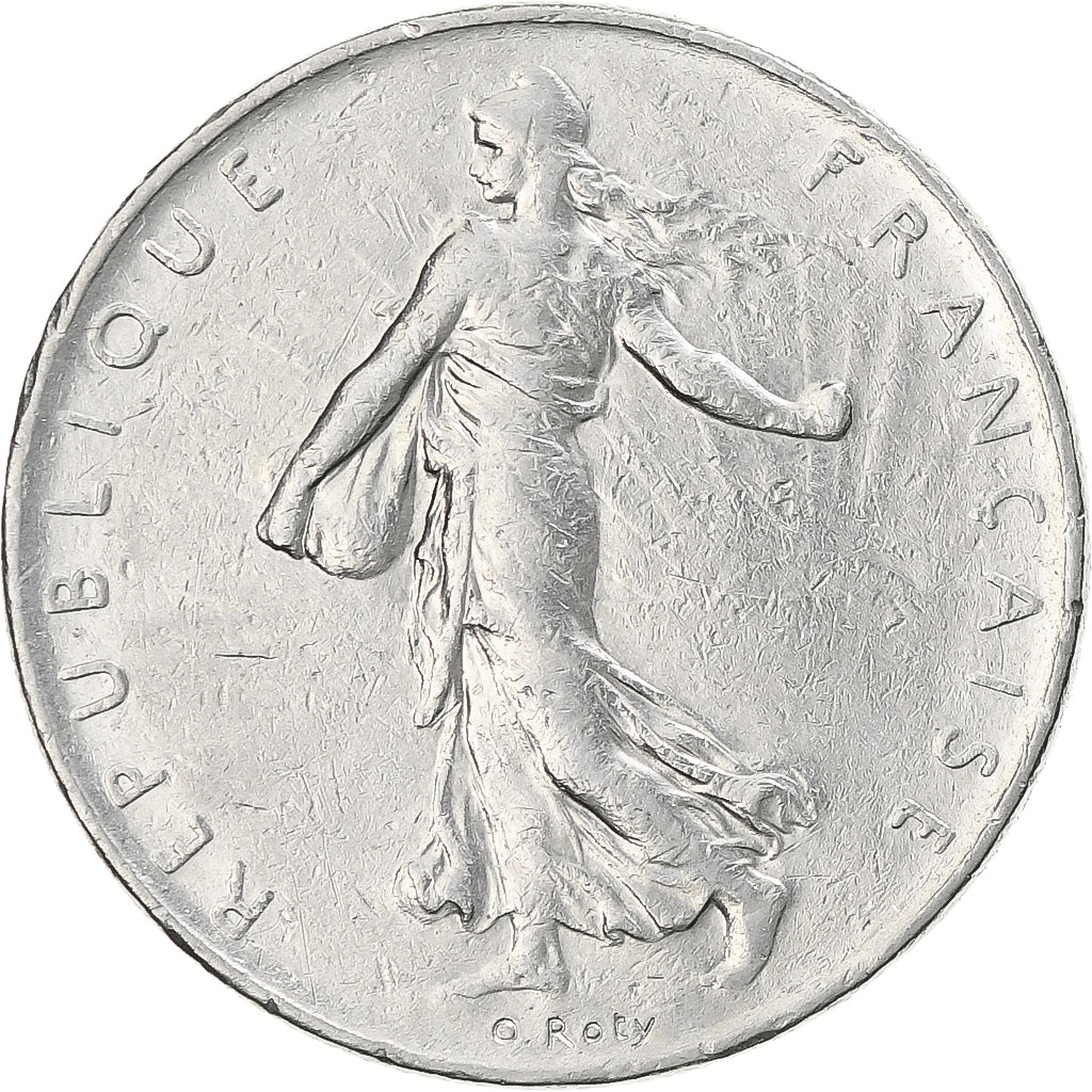 Moneta, Francia, Semeuse, Franc, 1977, Paris, BB, Nichel, KM:925.1, Gadoury:474