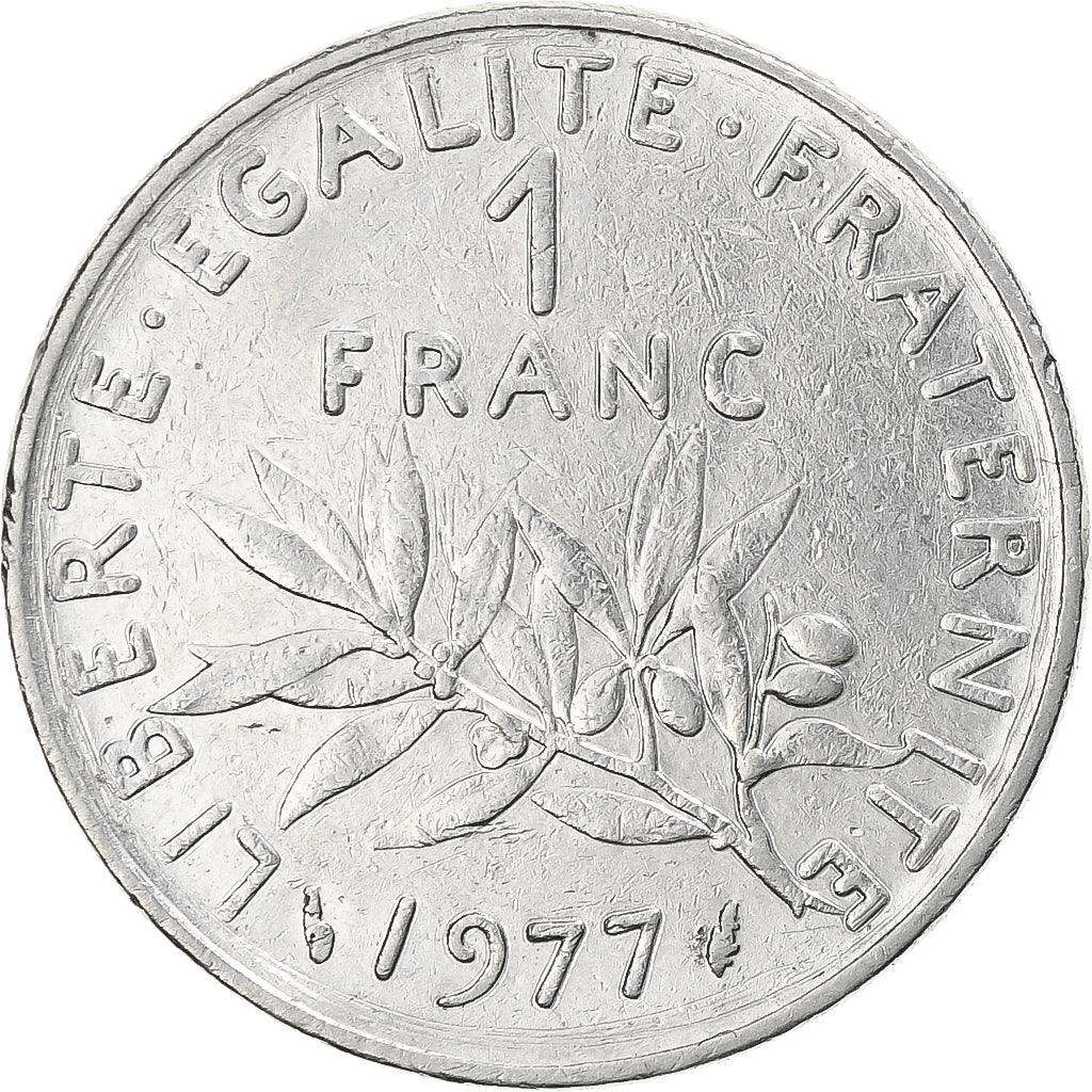 Moneta, Francia, Semeuse, Franc, 1977, Paris, BB, Nichel, KM:925.1, Gadoury:474