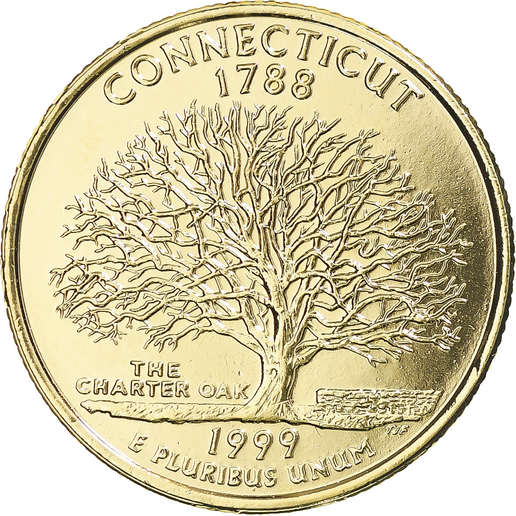 Moneta, Stati Uniti, Connecticut, Quarter, 1999, U.S. Mint, Denver, golden, SPL