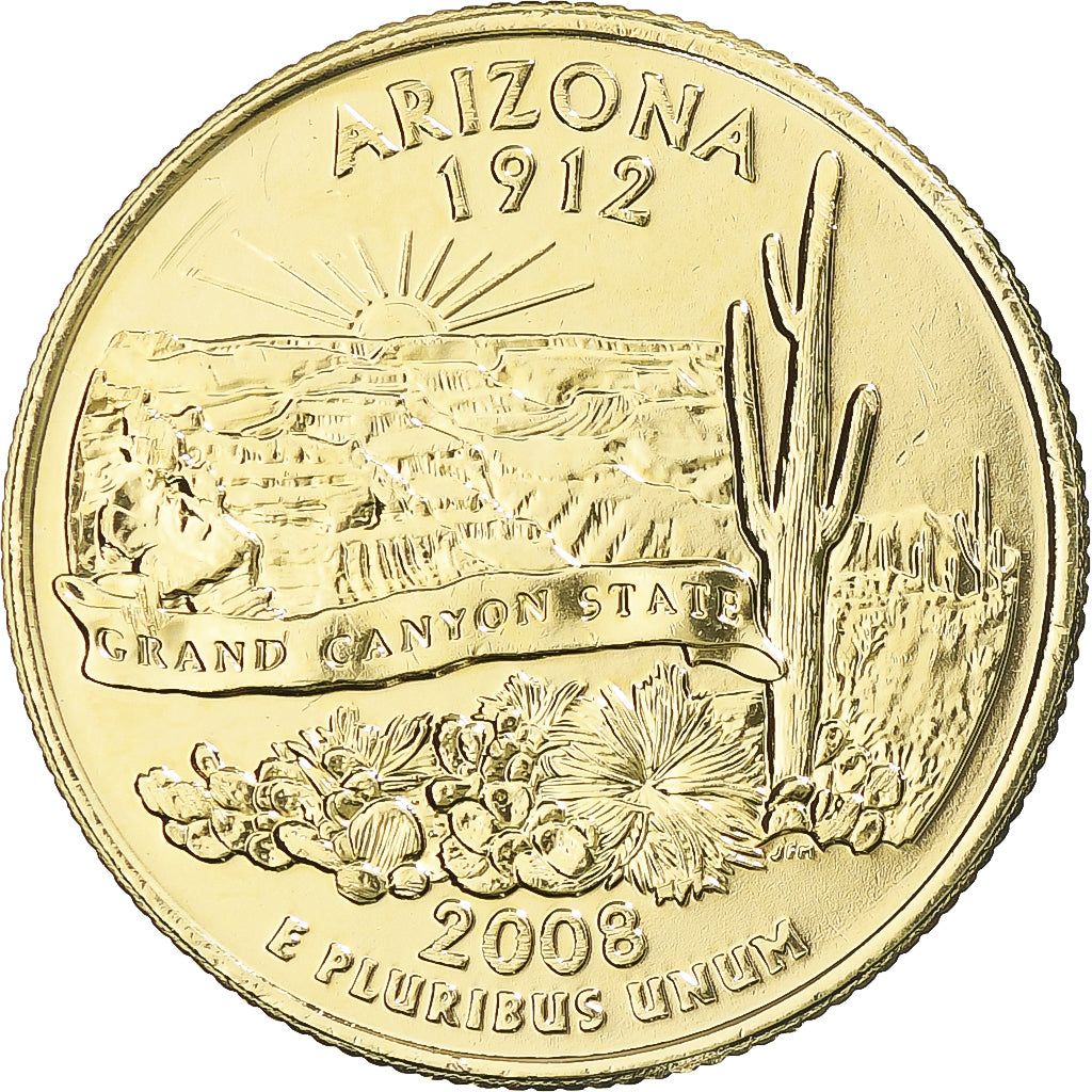 Moneta, Stati Uniti, Arizona, Arizona, Quarter, 2008, U.S. Mint, Dahlonega