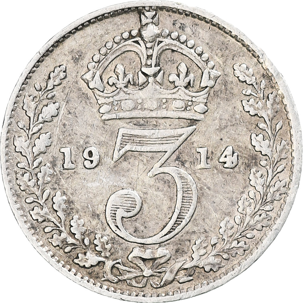 Grande-Bretagne, George V, 3 Pence, 1914, Argent, TTB, KM:813