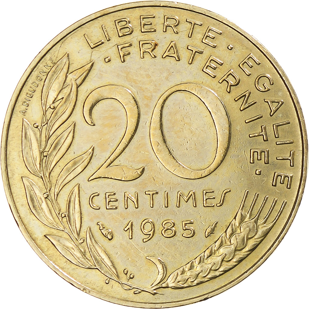 Munten, Frankrijk, Marianne, 20 Centimes, 1985, Paris, FR+, Aluminum-Bronze