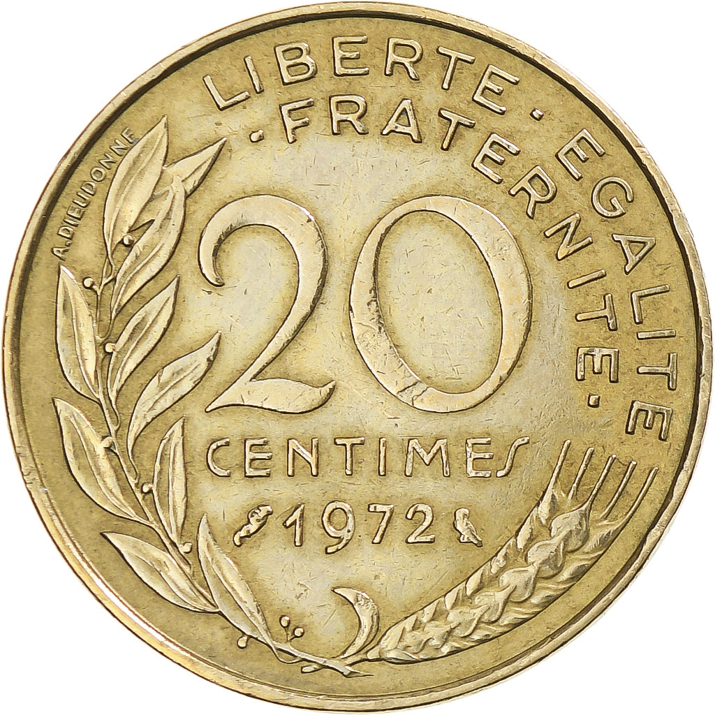 Moneta, Francia, Marianne, 20 Centimes, 1972, Paris, MB+, Alluminio-bronzo