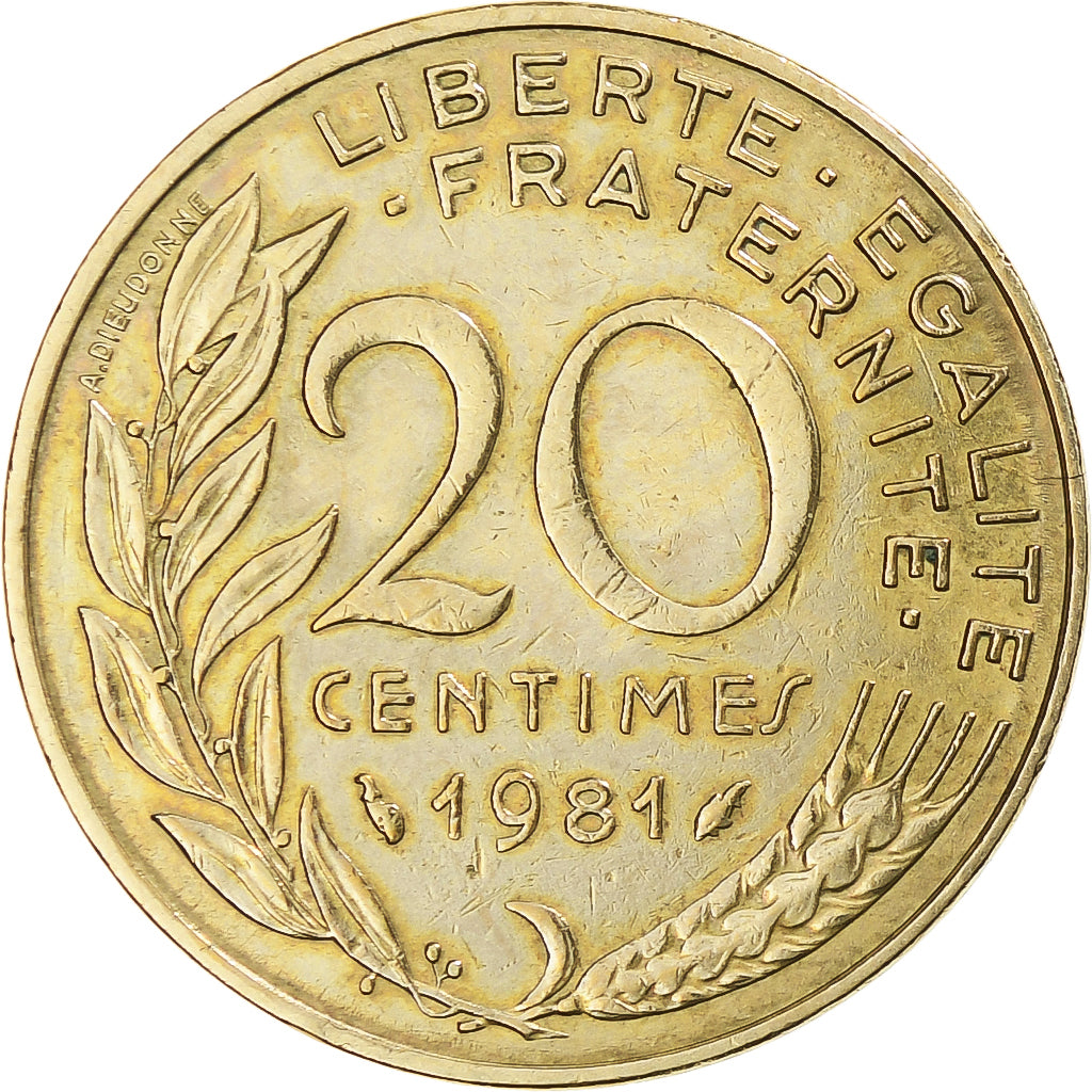 Moneta, Francia, Marianne, 20 Centimes, 1981, Paris, MB+, Alluminio-bronzo