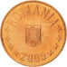 Coin, Romania, 5 Bani, 2005, MS(63), Copper Plated Steel, KM:190