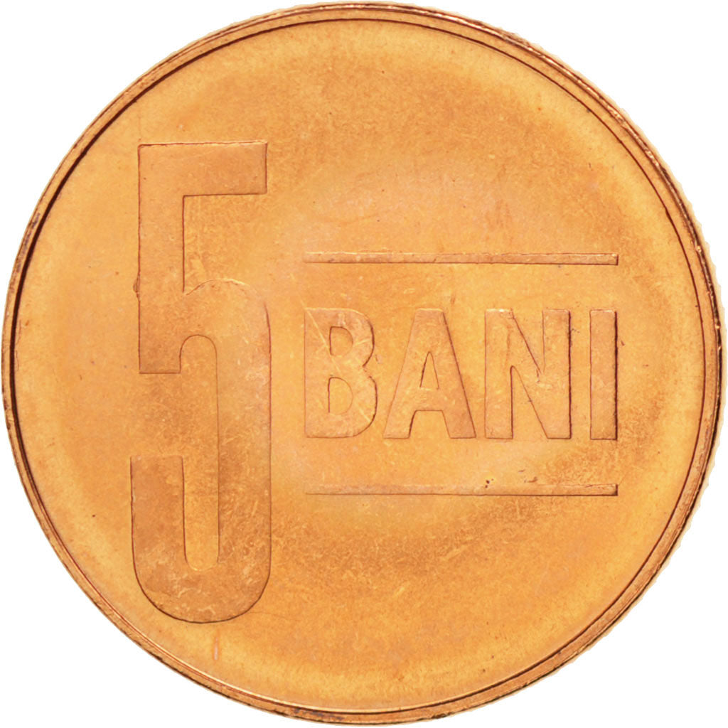 Coin, Romania, 5 Bani, 2005, MS(63), Copper Plated Steel, KM:190