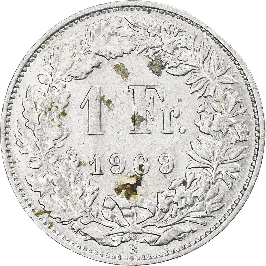Munten, Zwitserland, Franc, 1969, Bern, ZF, Cupro-nikkel, KM:24a.1