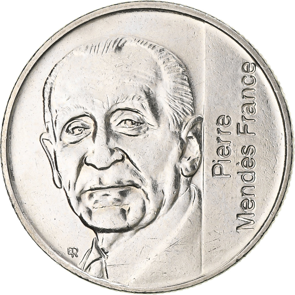 Monnaie, France, Mendès France, 5 Francs, 1992, Paris, TTB+, Nickel