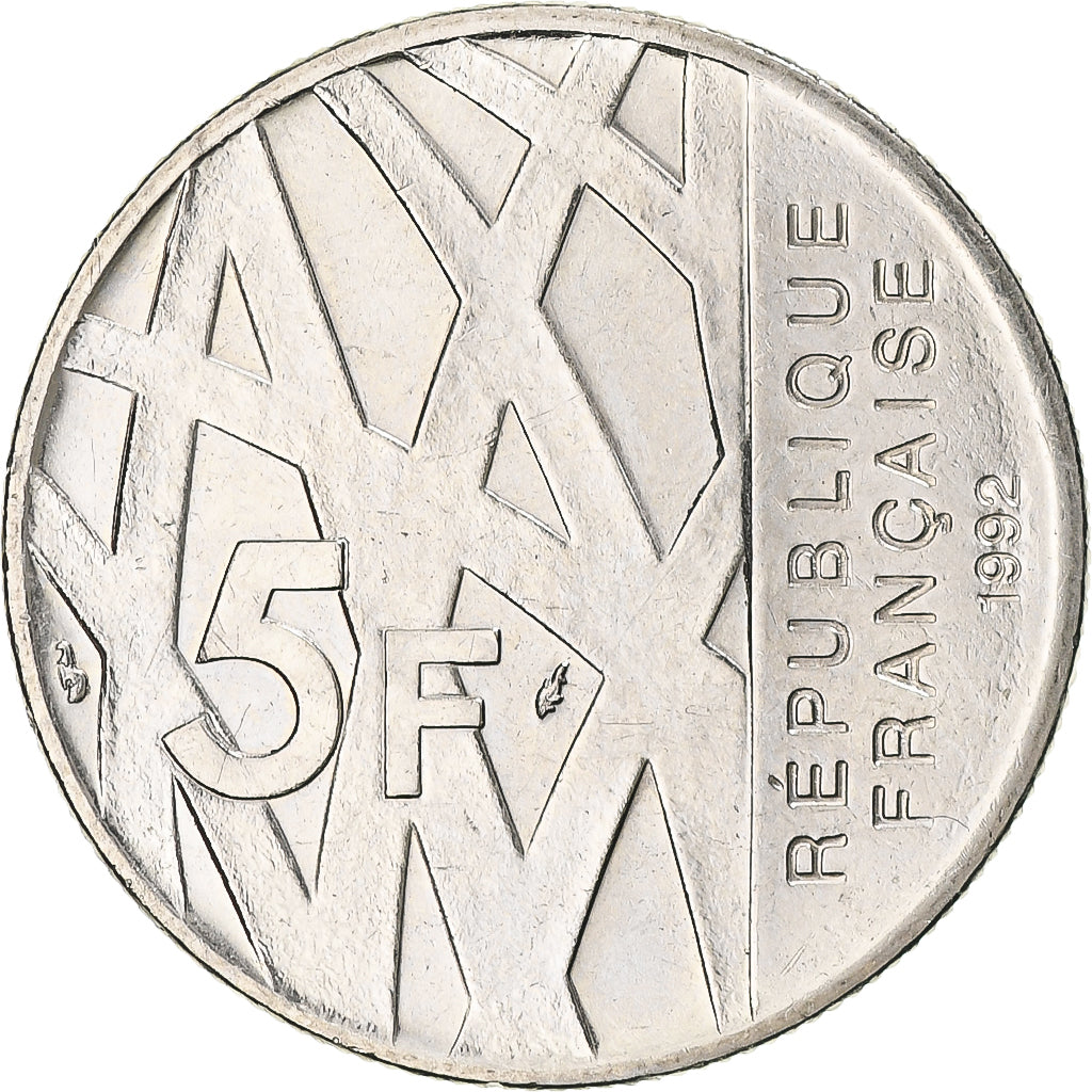 Monnaie, France, Mendès France, 5 Francs, 1992, Paris, TTB+, Nickel
