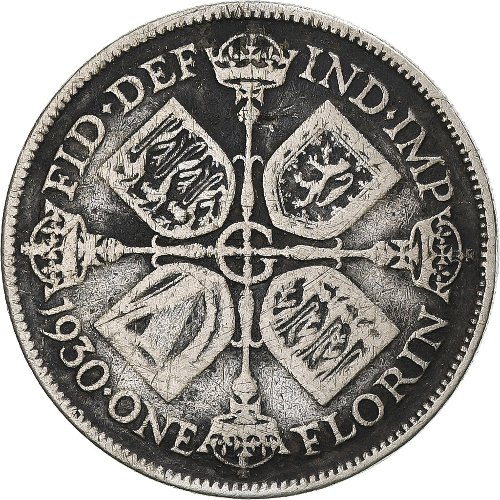 Moneta, Wielka Brytania, George V, Florin, Two Shillings, 1930, EF(40-45)