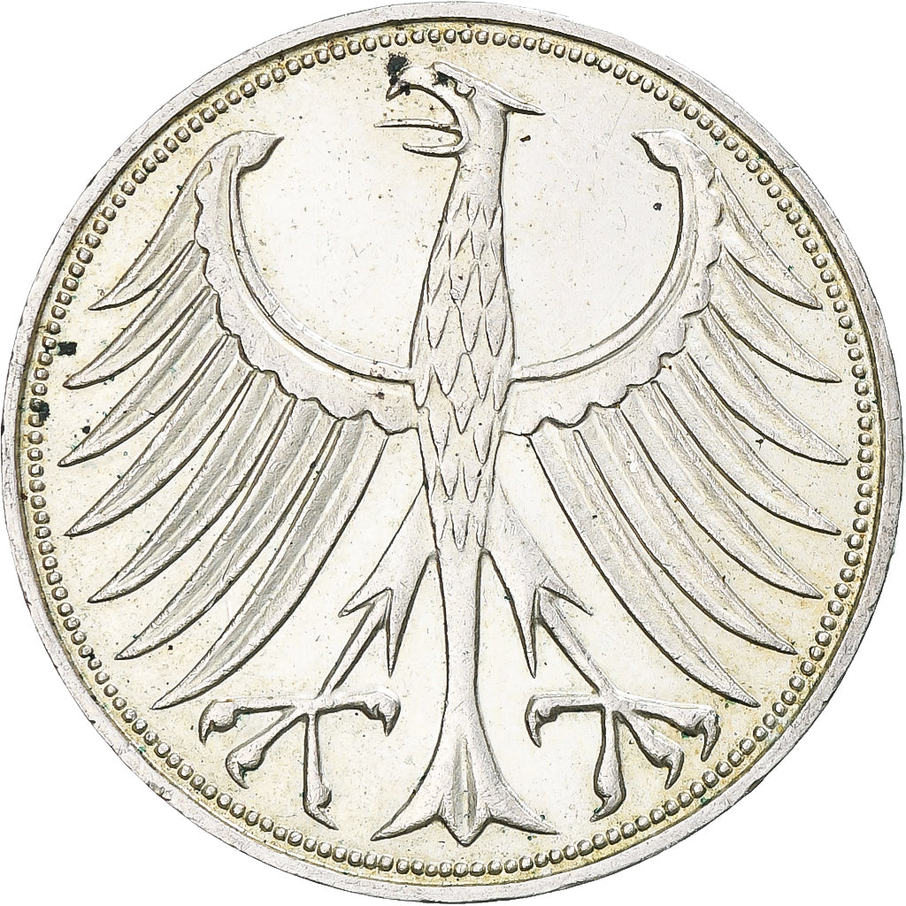 Coin, GERMANY - FEDERAL REPUBLIC, 5 Mark, 1972, Hambourg, AU(55-58), Silver