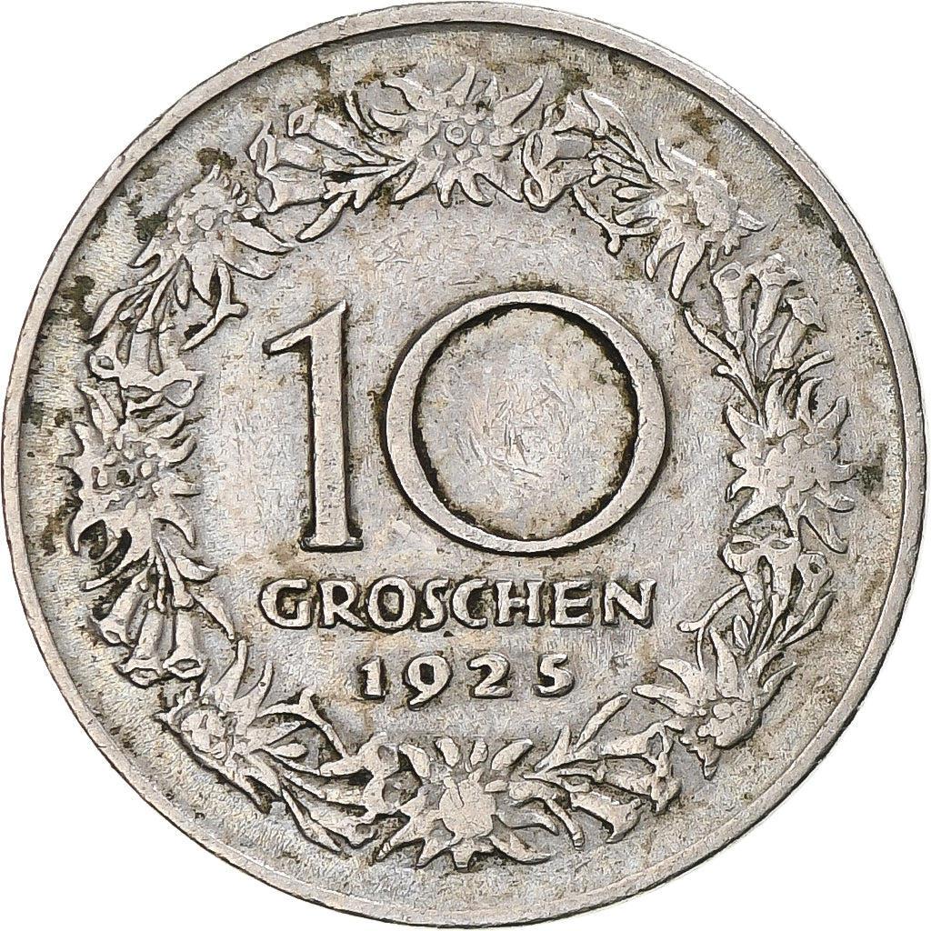 Moneta, Austria, 10 Groschen, 1925, MB+, Rame-nichel, KM:2838