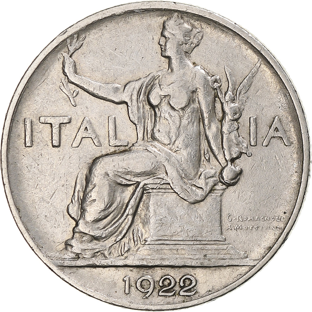 Munten, Italië, Vittorio Emanuele III, Lira, 1922, Rome, FR+, Nickel, KM:62