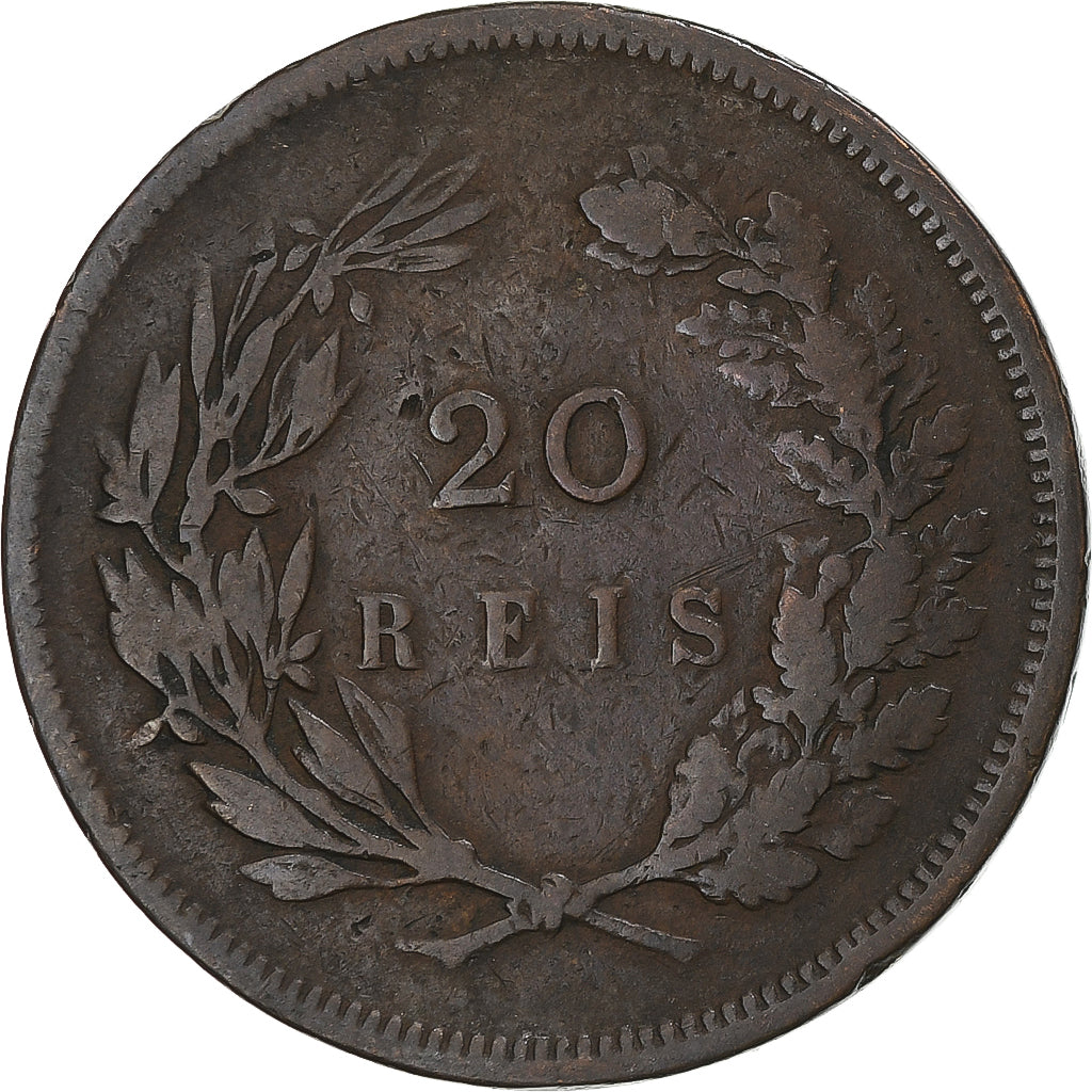 Moneda, Portugal, Carlos I, 20 Reis, 1892, BC+, Bronce, KM:533
